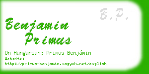benjamin primus business card